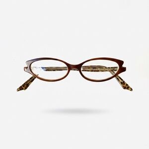 Jean Lafont Paris Ginette 580 Brown Leopard Cat Eye Eyeglass Frames France
